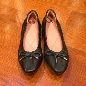 SHU SOFY SOFA STAR Shoes Ballet Flats Genuine Leather BLACK New Size 40